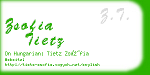 zsofia tietz business card